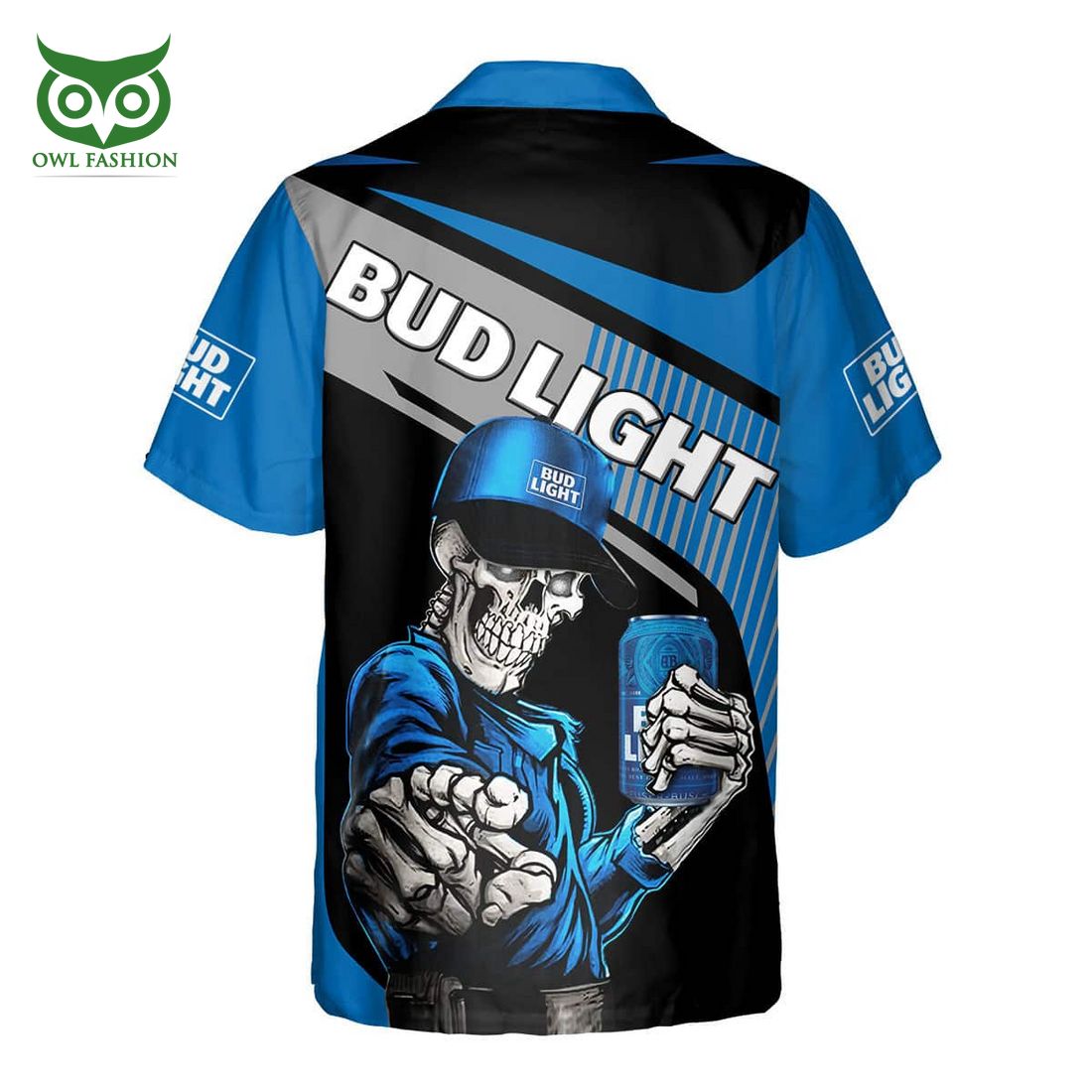 Skeleton With Bud Light Beer Hawaiian Shirt
