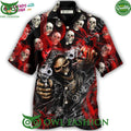 Skull Dark Gun Red Smoke Lighting Hawaiian Shirt