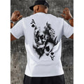 skull dice playing cards graphic tee 100 cotton casual mens Lightsaber brand shirt with round neck machine washable white...