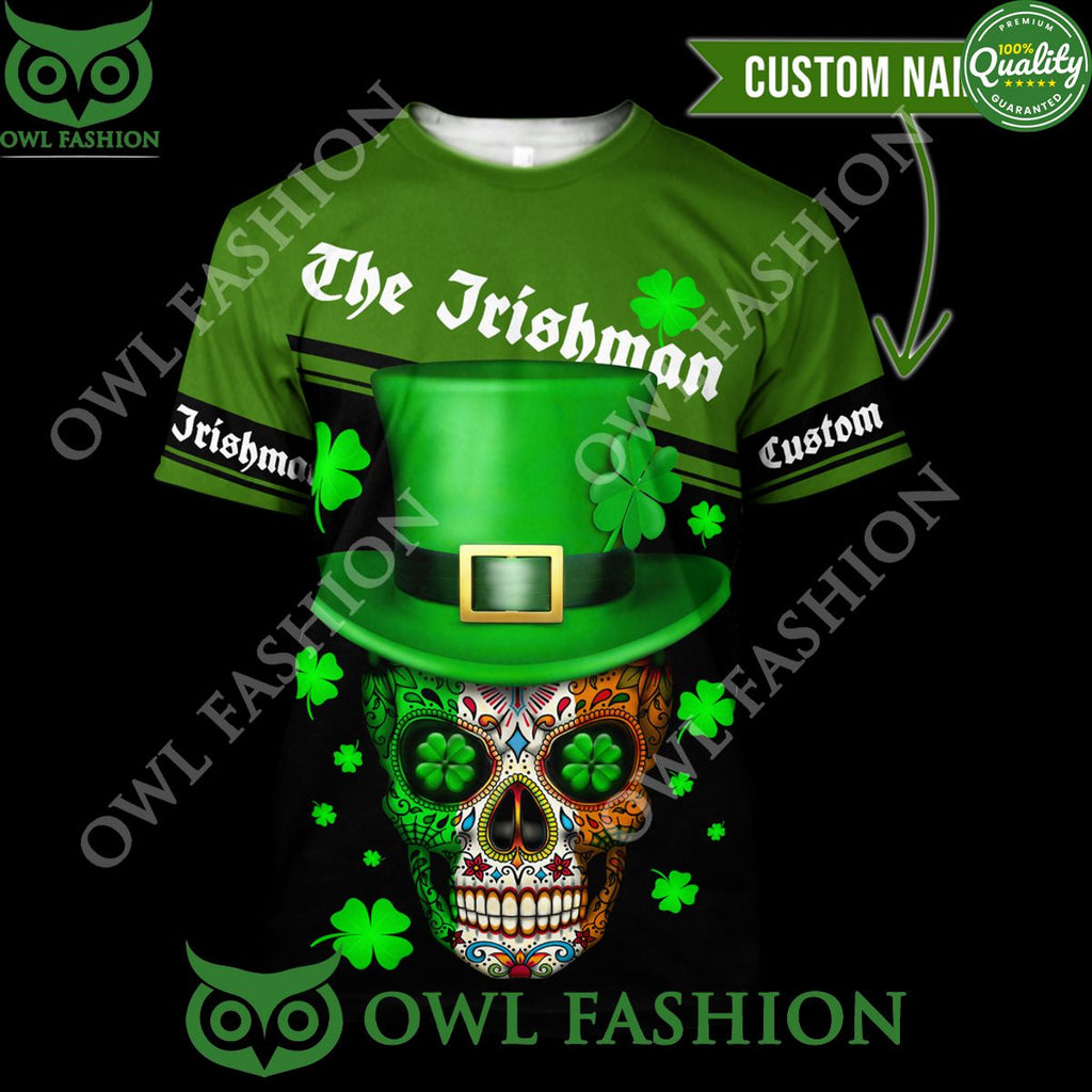 Skull Irishman St Patrick Day Unisex 3D Custom name hoodie shirt