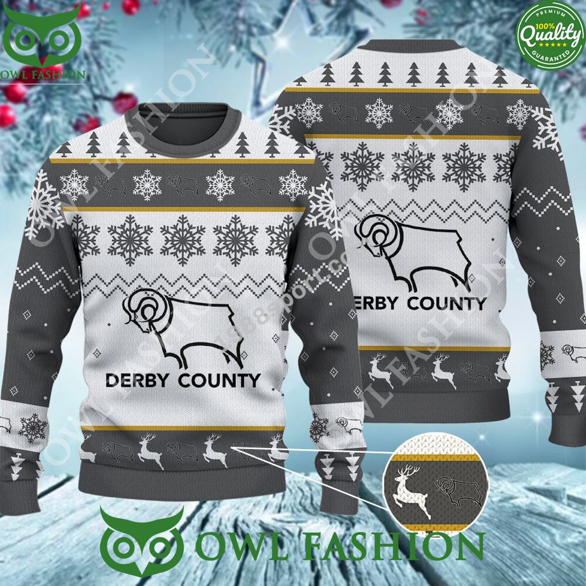 SLINGSHOT I left my snomobile Derby County Ugly Sweater Jumper