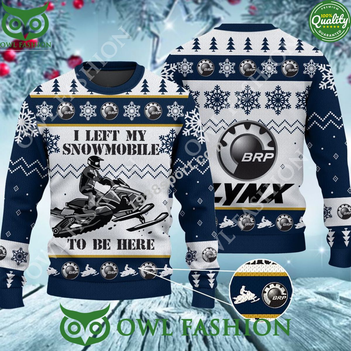 SLINGSHOT I left my snomobile Lynx Ugly Sweater Jumper