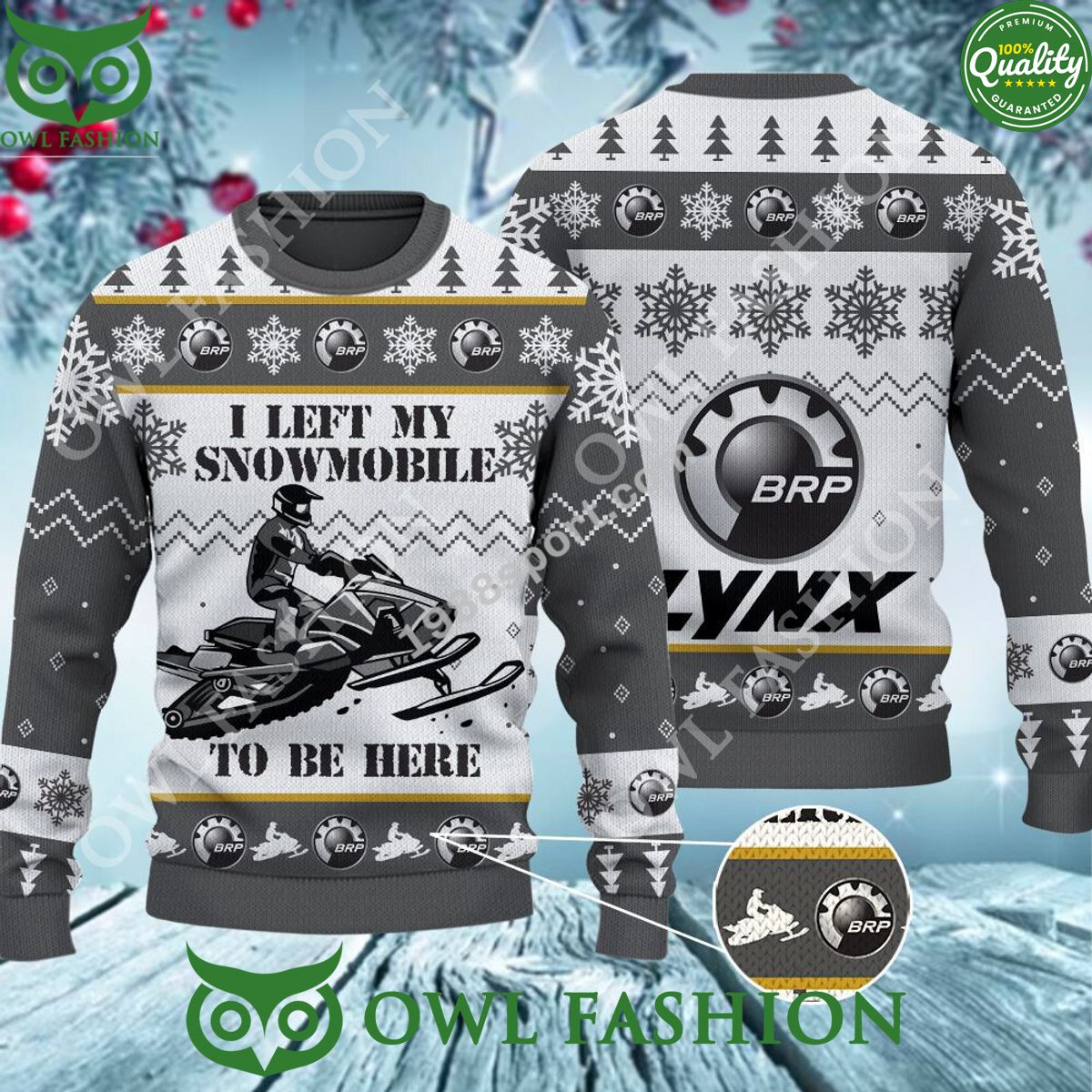 SLINGSHOT I left my snomobile Lynx Ugly Sweater Jumper