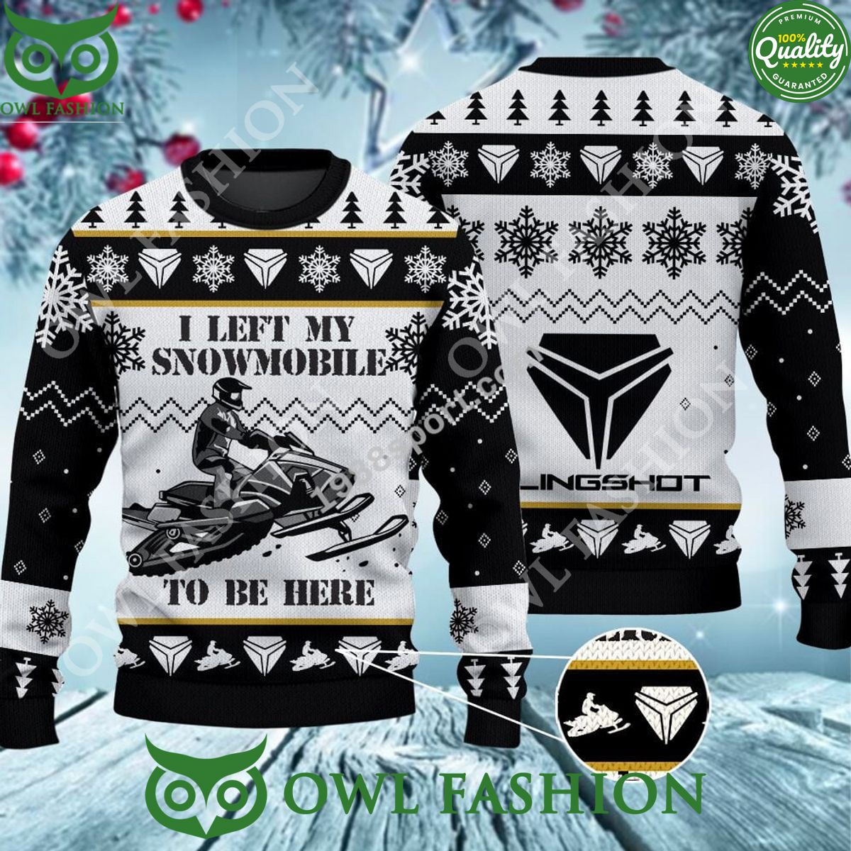 SLINGSHOT I left my snomobile ugly sweater jumper