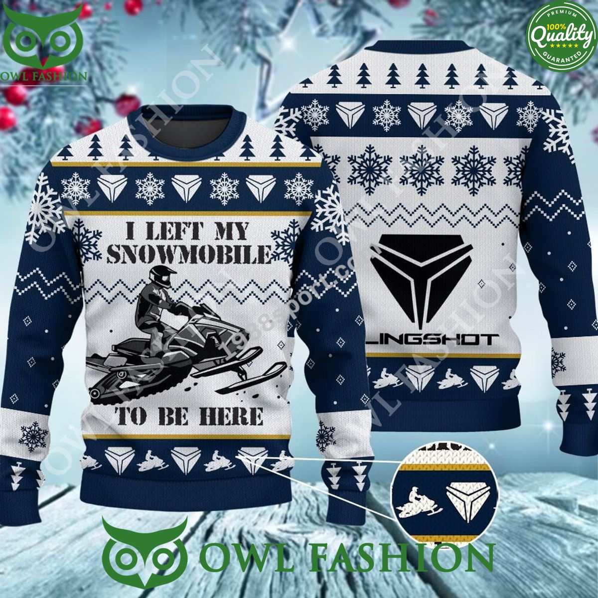 SLINGSHOT I left my snomobile ugly sweater jumper
