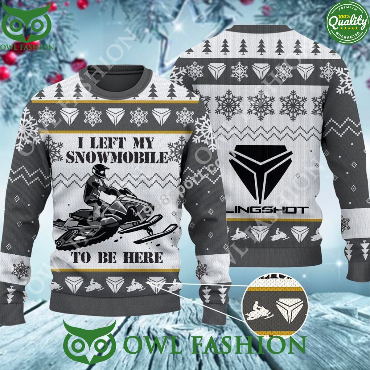 SLINGSHOT I left my snomobile ugly sweater jumper