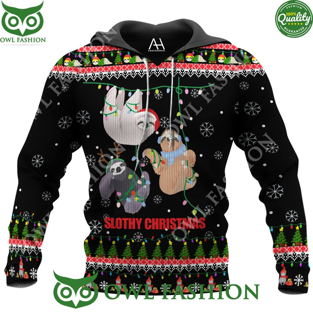 Slothy Cute Christmas Premium Ugly Sweater