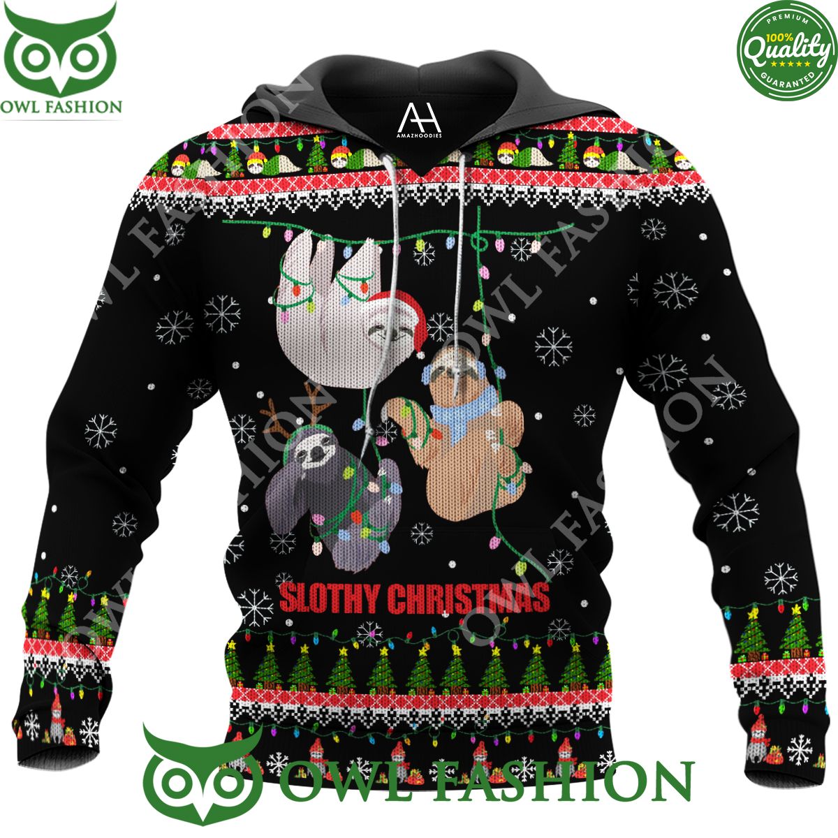 Slothy Cute Christmas Premium Ugly Sweater