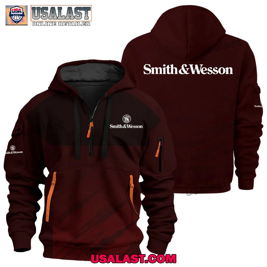 Smith & Wesson Gun Brand Heavy Zip Hoodie