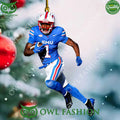 Smu mustangs B Smith 1 player Running back plastic ornament