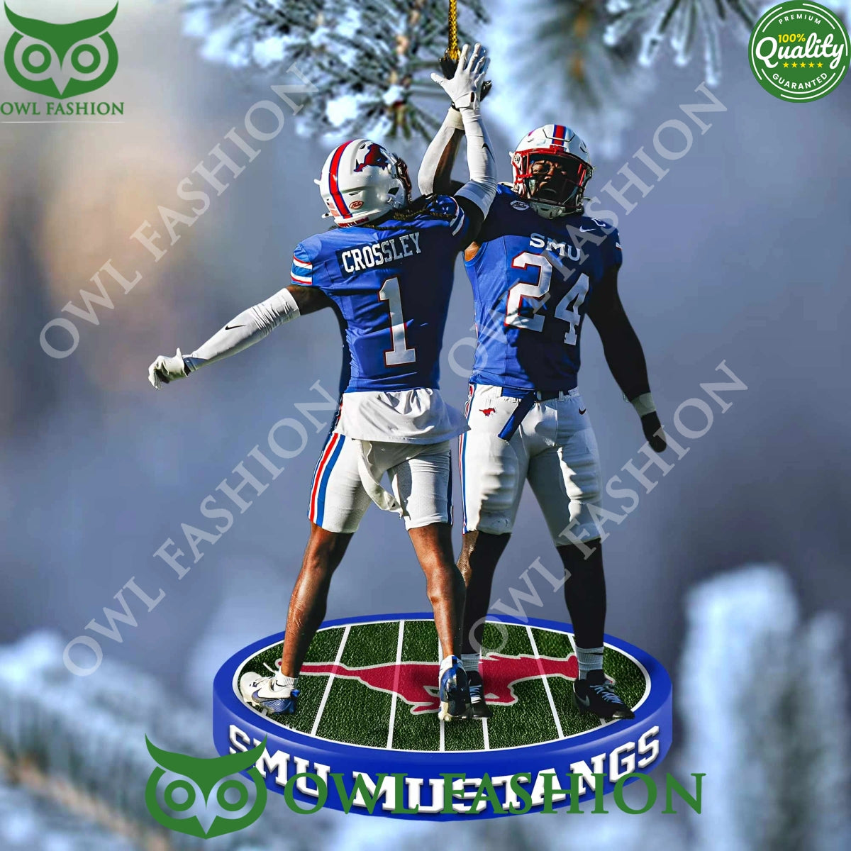 SMU Mustangs Crossley and Kobe Wilson winners NCAA plastic ornament