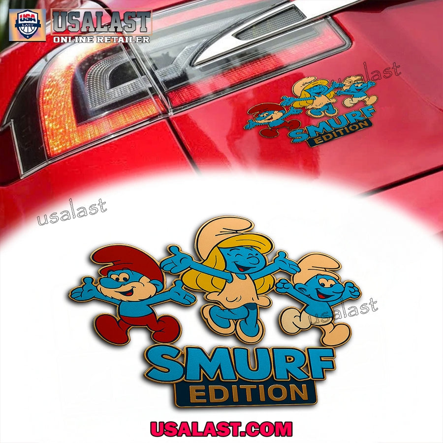 Smurf Edition Car Emblem Custom 3D Badge