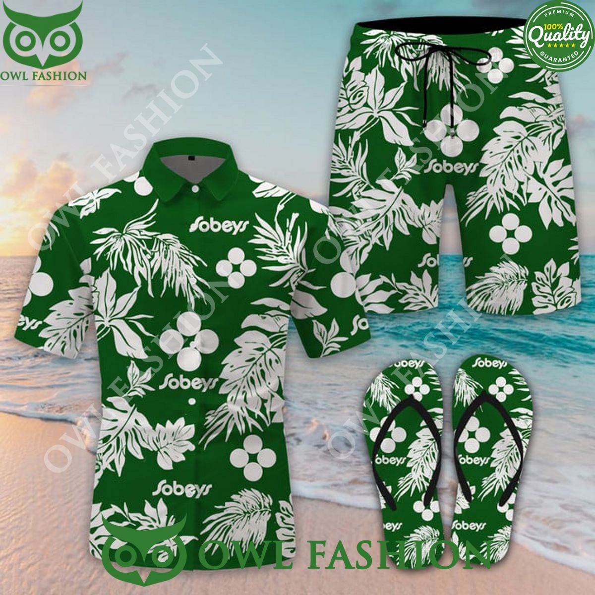 SOBEYS Supermarket chain FLIP FLOPS AND COMBO HAWAII SHIRT SHORTS