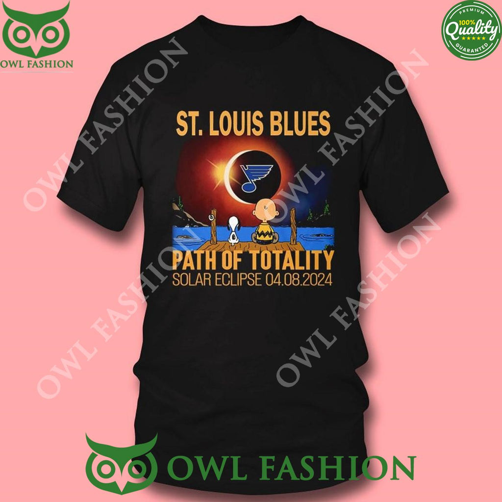 Solar Eclipse St Louis Blues Path Of Totality 2024 Shirt Hoodie Ladies Tee