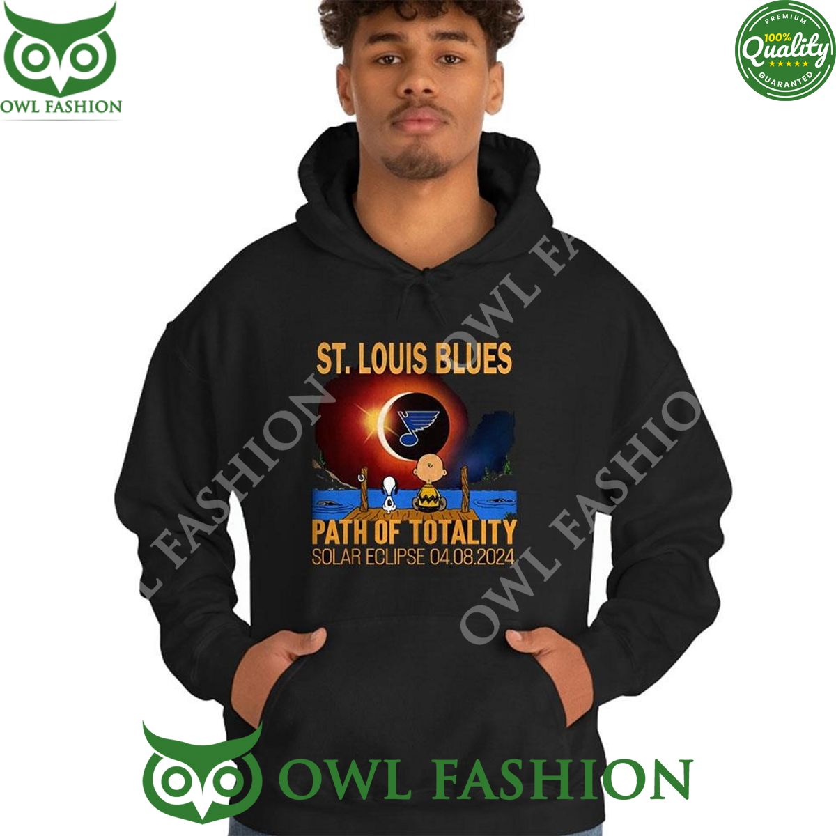 Solar Eclipse St Louis Blues Path Of Totality 2024 Shirt Hoodie Ladies Tee