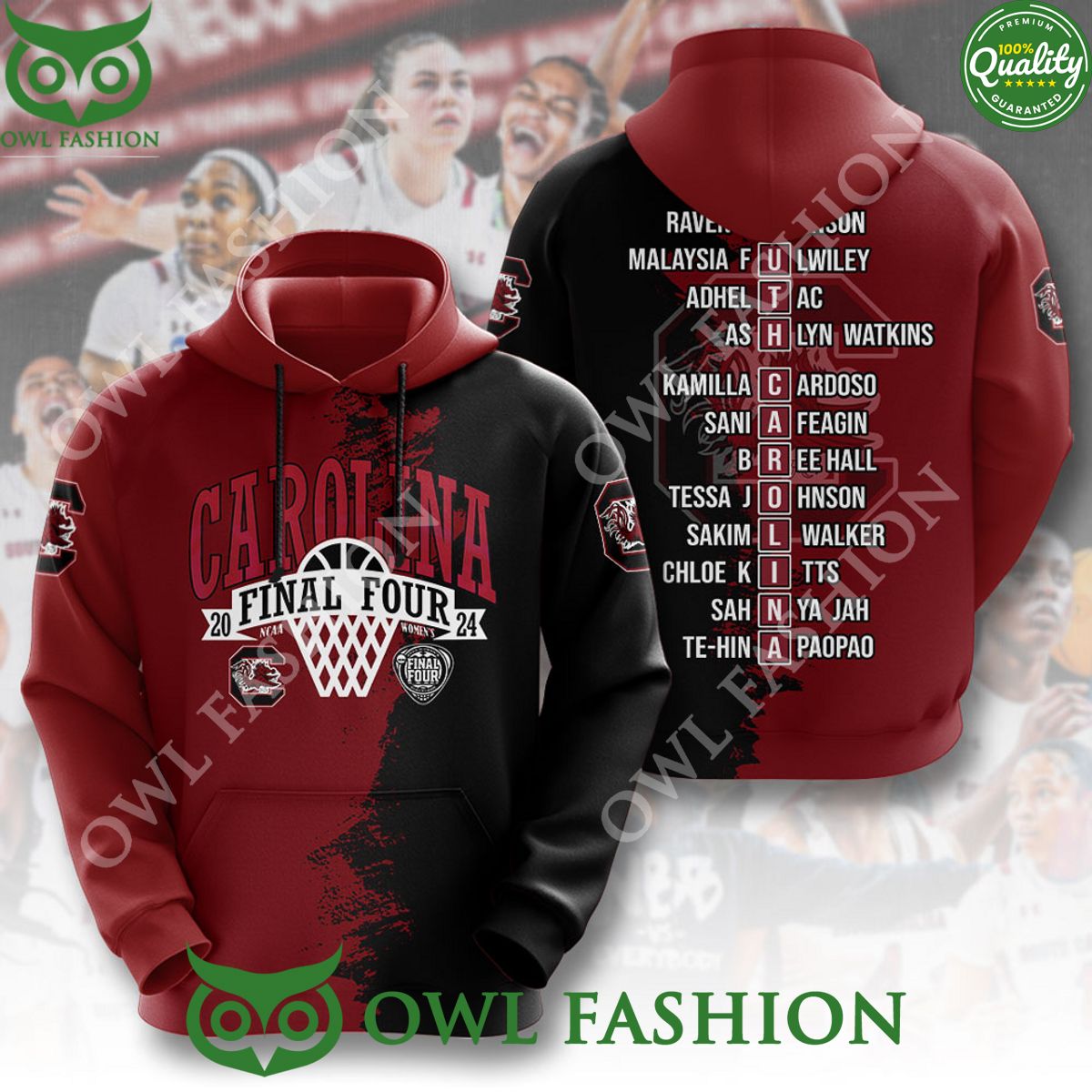 South Carolina Gamecocks Final Tour 2024 NCAA Women Basketball 3D T shirt
