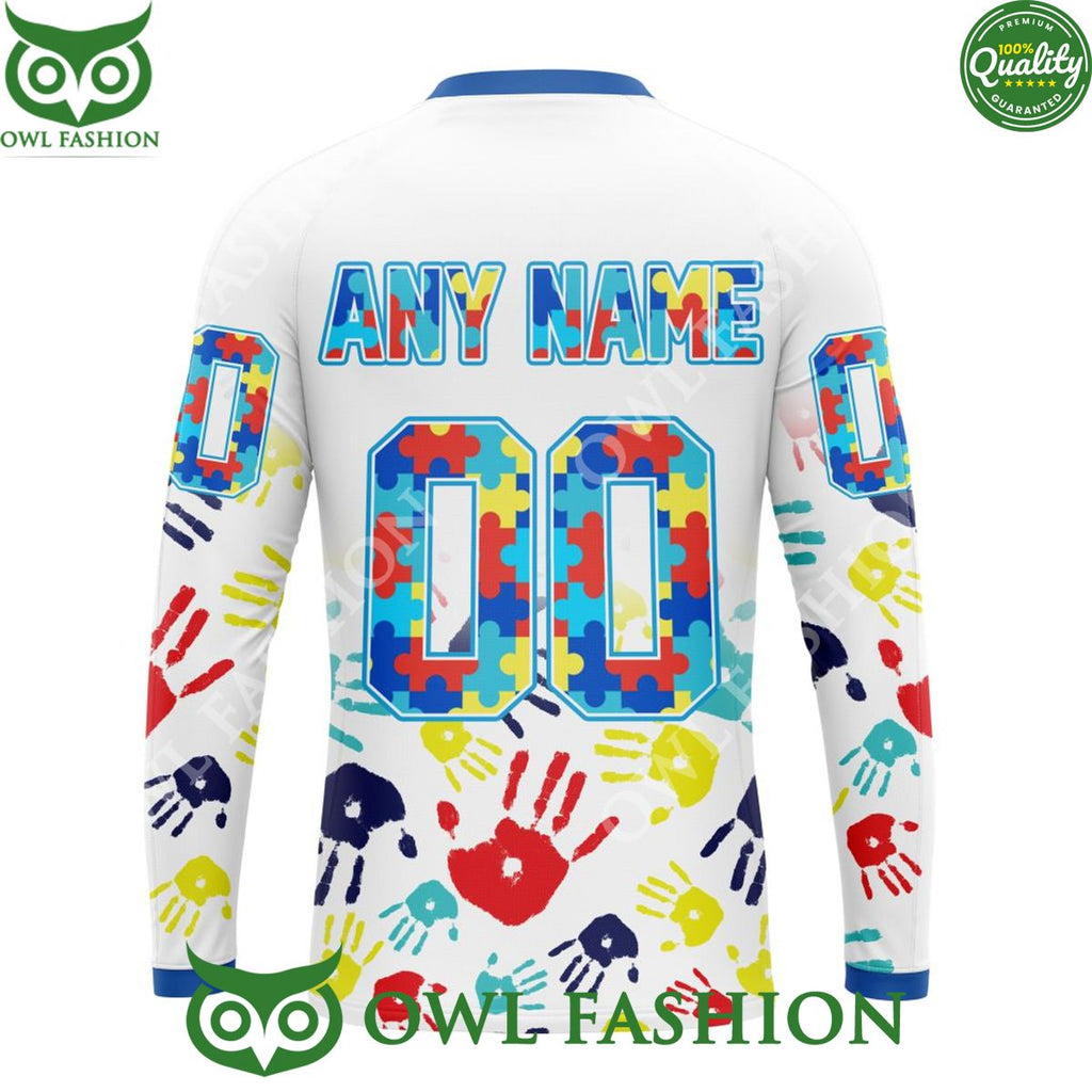 Special Autism Awareness NHL Tampa Bay Lightning Hand Pattern Paint hoodie shirt Custom Name and number