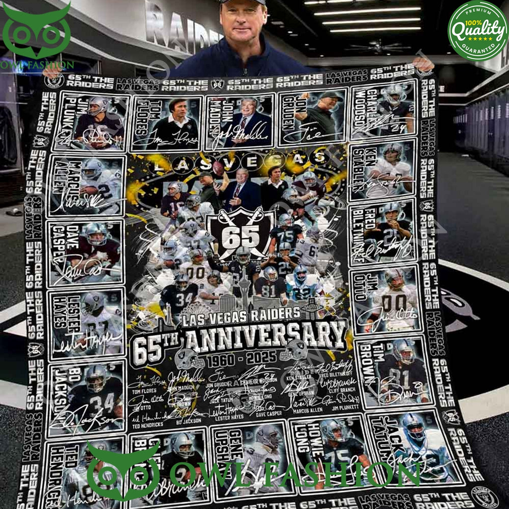 Special The Raiders 65th Anniversary 1960-2025 Quilt Fleece Blanket