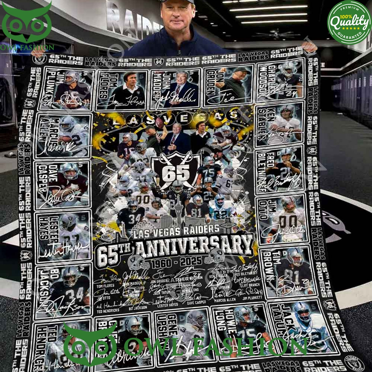 Special The Raiders 65th Anniversary 1960-2025 Quilt Fleece Blanket