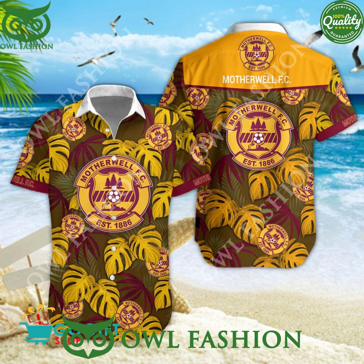 SPFL Championship Motherwell F.C. Tropical Vibe Hawaiian Shirt