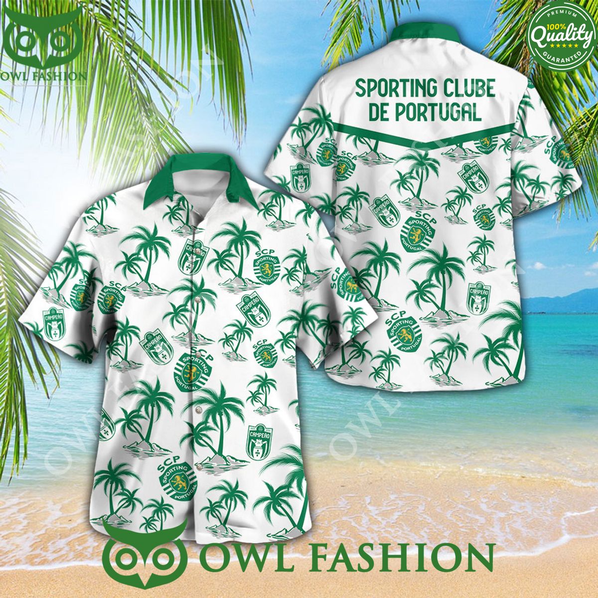 Sporting CP Clube De Portugal Coconut tree Hawaiian Shirt