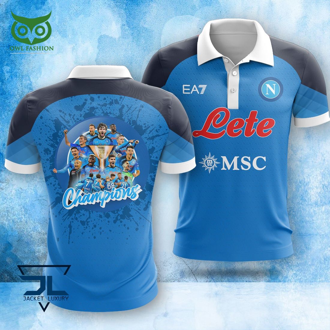 SSC Napoli Campioni d’Italia Serie A Team 3D Shirt
