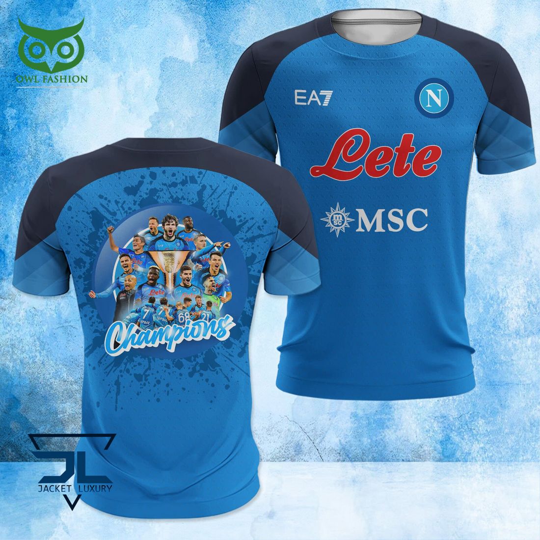 SSC Napoli Campioni d’Italia Serie A Team 3D Shirt