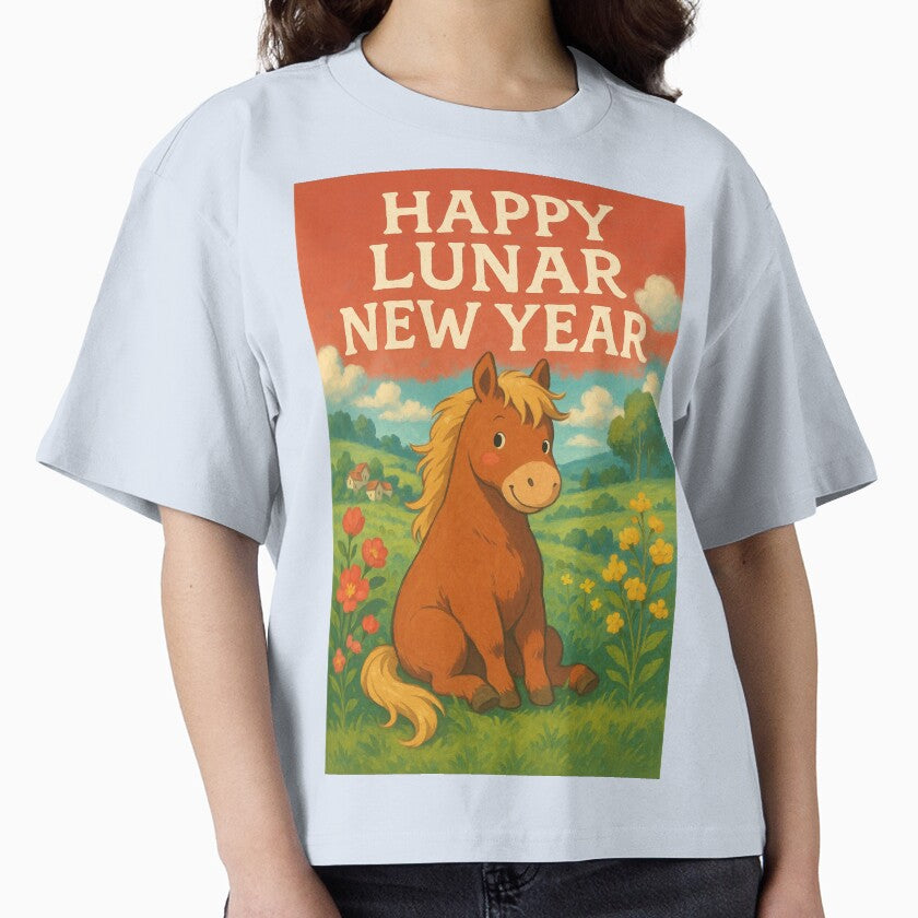 Cheerful Lunar New Year Card with Smiling Horse by Aryabek