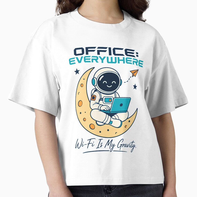 Office Everywhere Shirt, Digital Nomad T-Shirt, Remote Worker Tee, Work From Anywhere Shirt, Laptop Astronaut Graphic Tee, Freelancer Travel Gift by KAYJAY DESIGNS