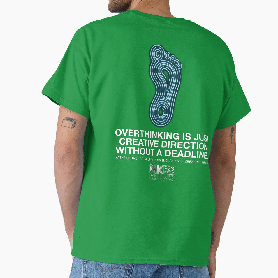 Overthinking Creative Direction T-Shirt | Minimalist Introvert Designer Humor Hoodie by EIPTOW