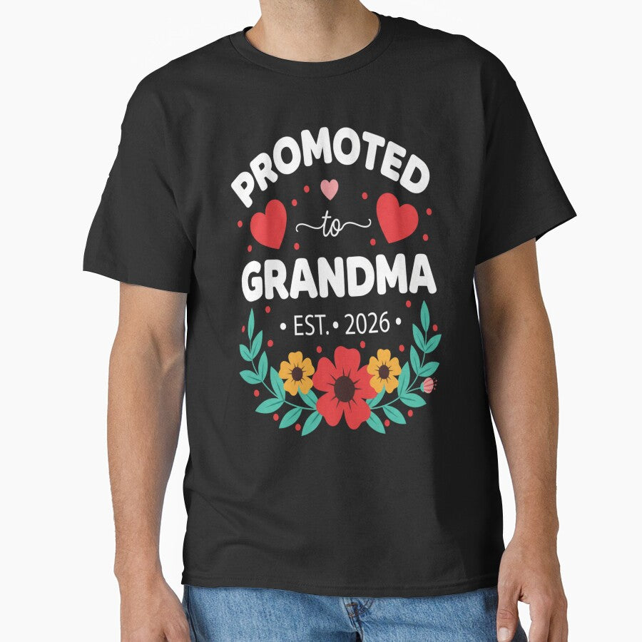 Promoted to Grandma EST 2026 Floral Announcement Gift by FreeArt2