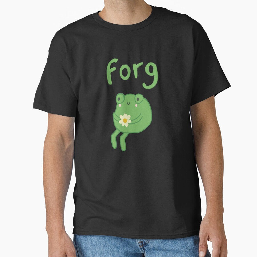 Funny Frog Birthday Cake: Cute Cottagecore Aesthetic with Sad Anime Toad Sitting with Flower by MinistryOfFrogs