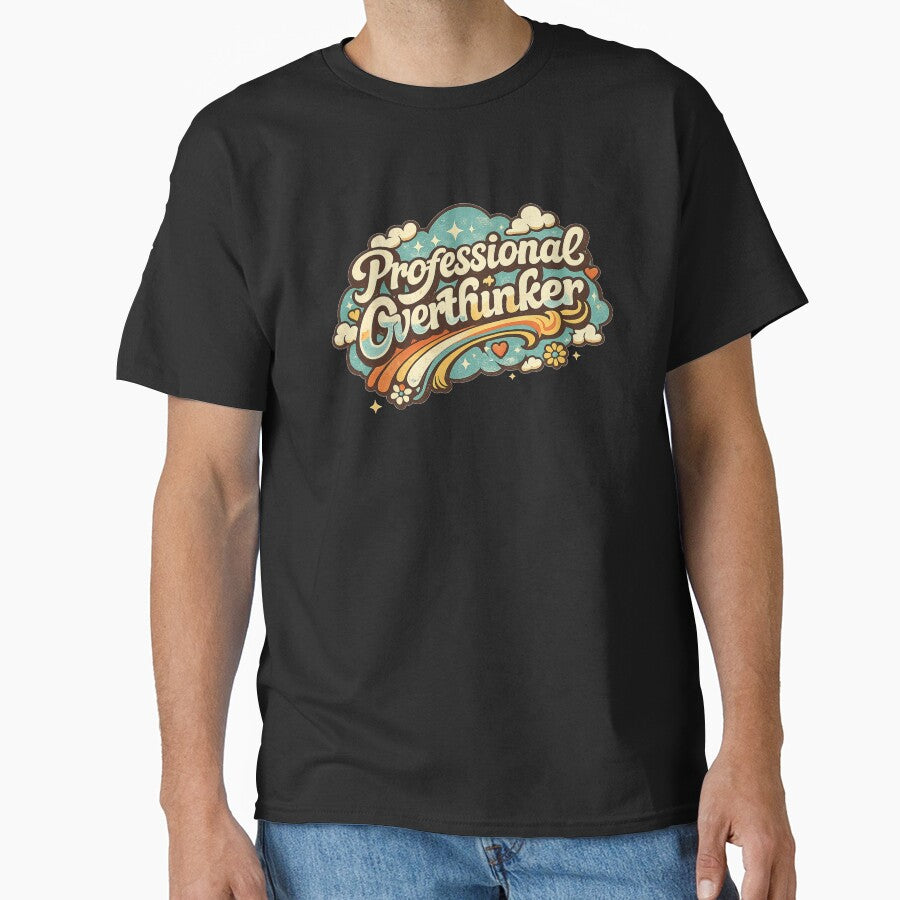 Professional Overthinker | Retro Rainbow Typography by DNHZstore