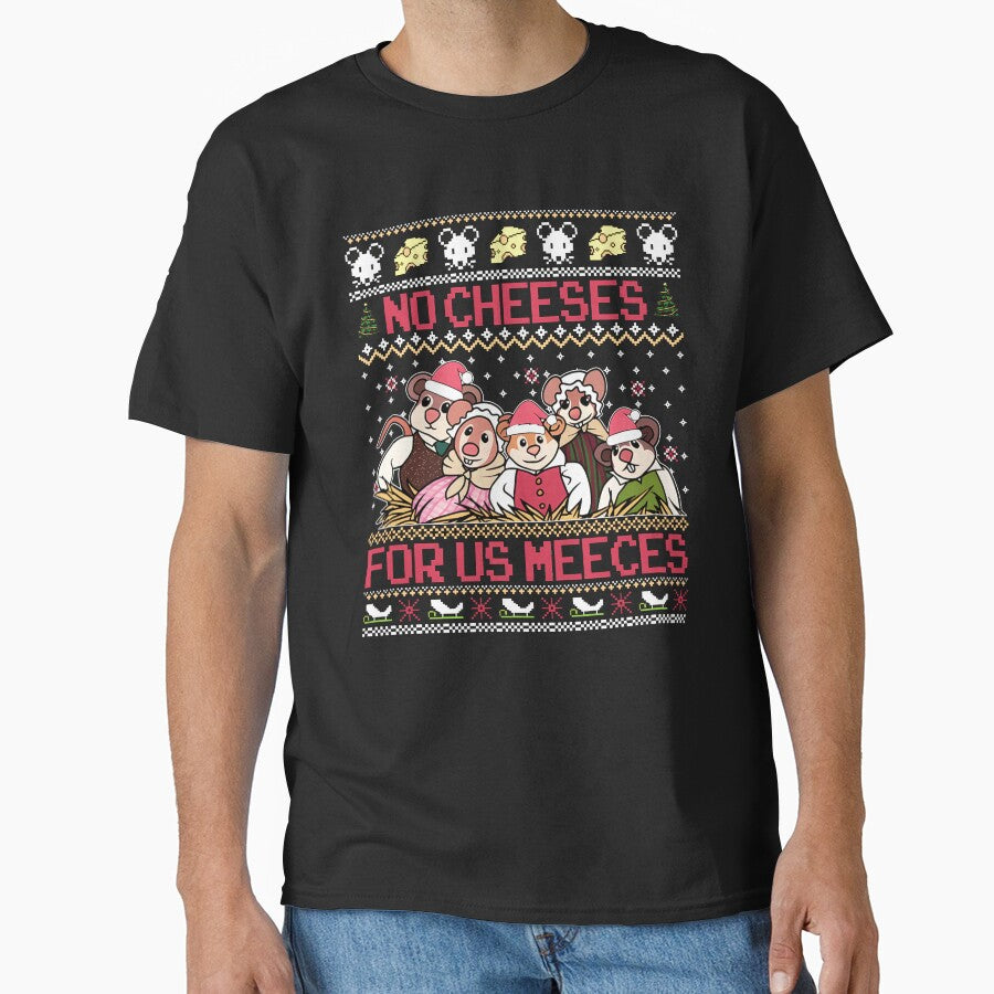 No Cheeses For Us Meeces Christmas Jumper, Funny Mouse Xmas, Cute Cheese Lover, Adorable Holiday by Shop-Cardinalch