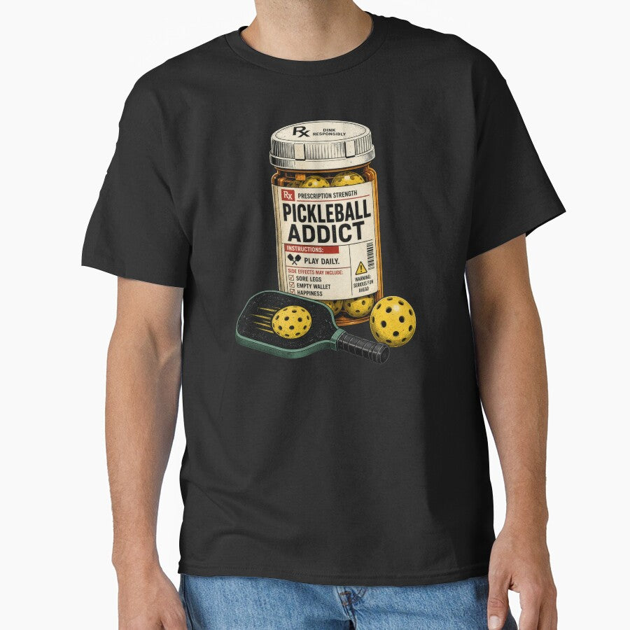 Pickleball Addict Prescription Bottle Funny Pickleball Player Gift by Bisonia
