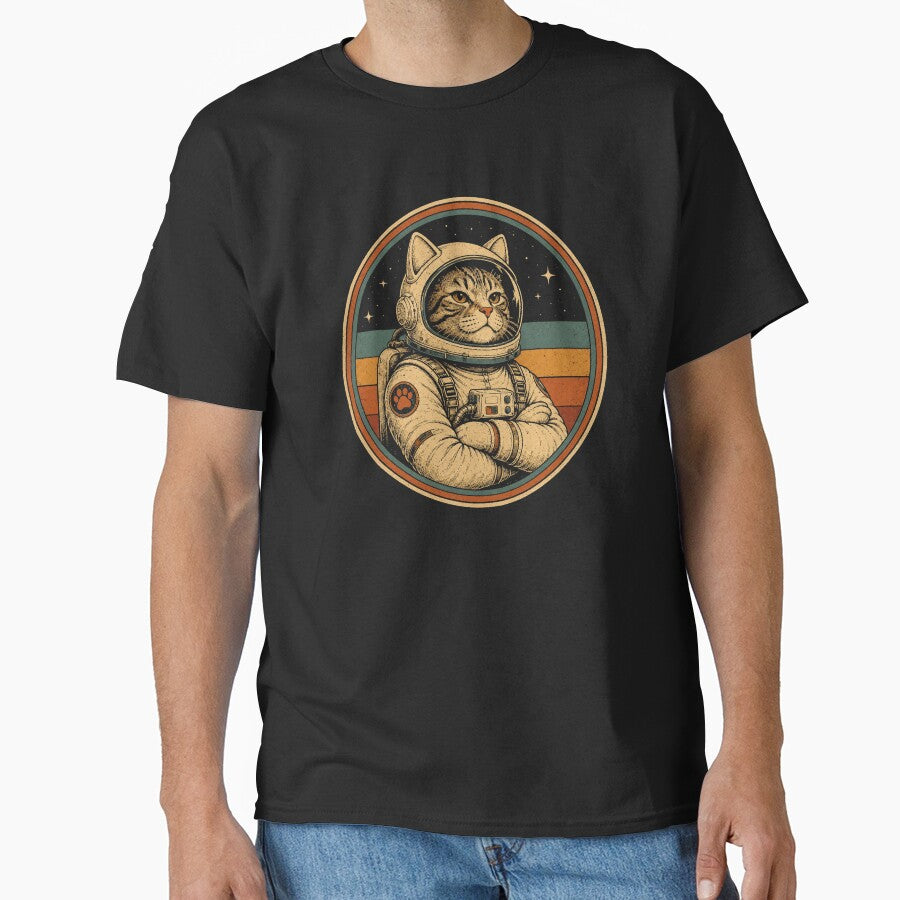 Retro Cat Astronaut Space Adventure Vintage Cosmic Explorer by Moizento