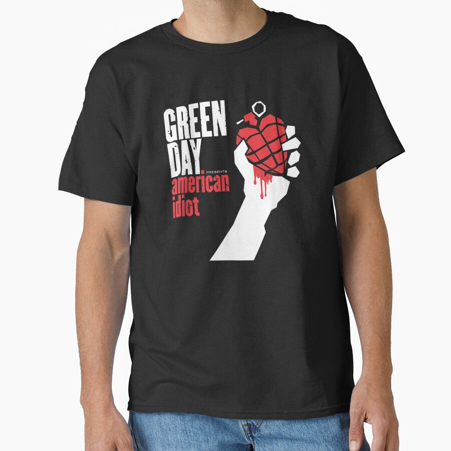 Green Day American Idiots for Men and Women Music Album Tees by James Kelly