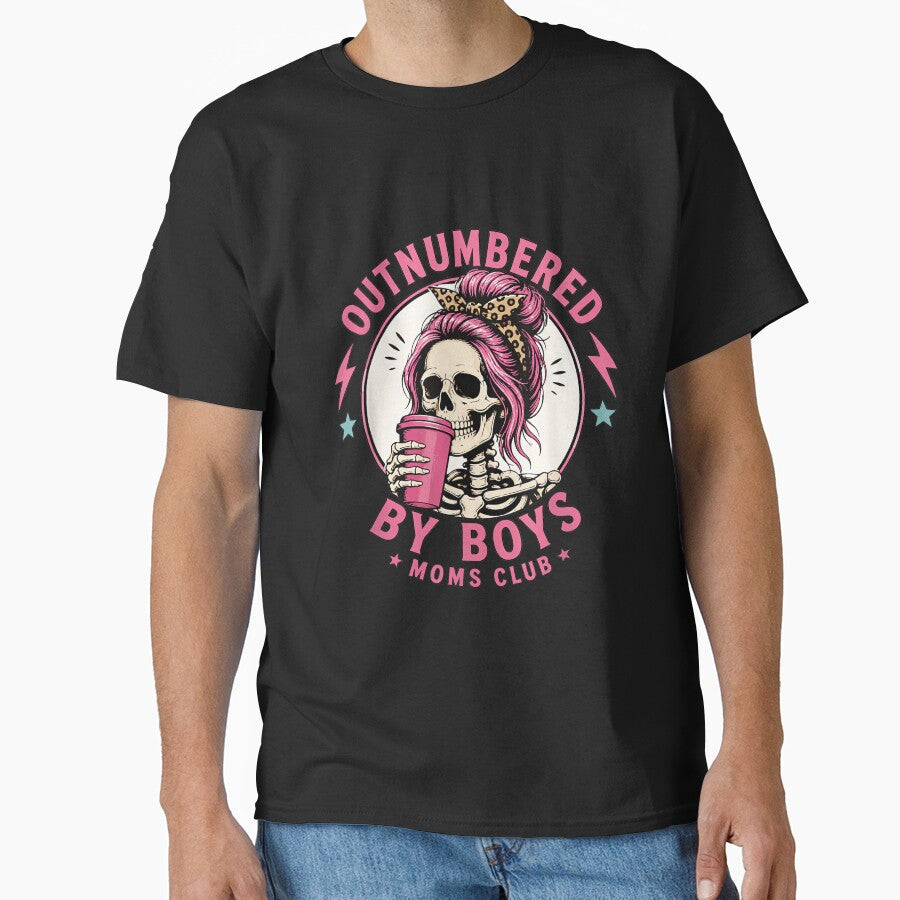 Funny Outnumbered By Boys Boy Mom Club Skeleton Chaos Life by AndersonLFernan