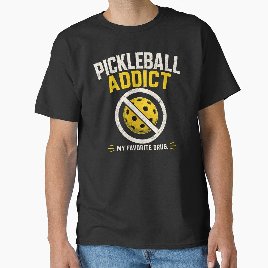 Pickleball Addict My Favorite Drug Funny Retro Pickleball Design by Bisonia