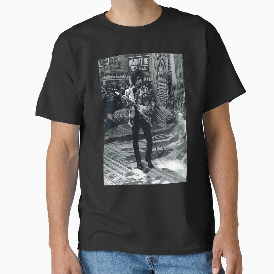 Jimi Hendrix Floral Suit Urban Scene by DuaneHirthe