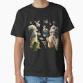 Whimsical Rococo Lady with Flying Bunnies and Green Frog by LujziWorld