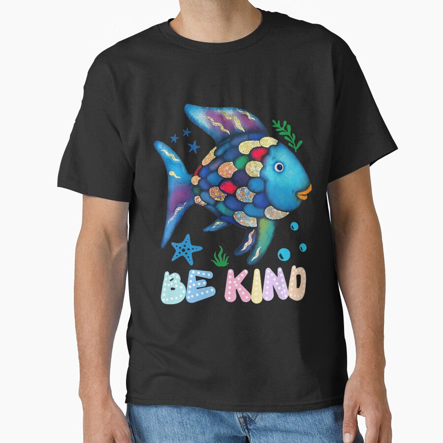 Be Kind Rainbow Fish Shirt For Teachers, Gift For Kids and Ocean Lovers by JanNagel