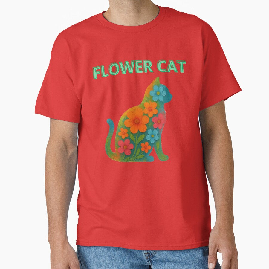 Flower Cat T-shirt Gifts by ZemVibe