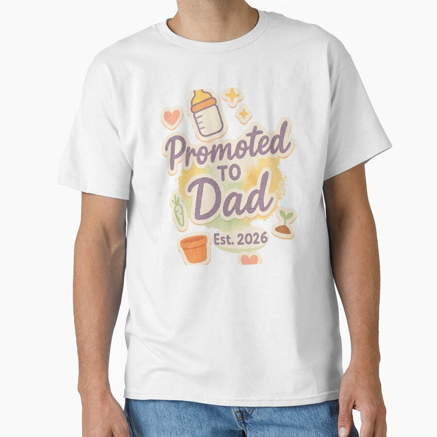Promoted to Dad — Est. 2026 | Cute Baby Reveal Art by ArtLineEgypt