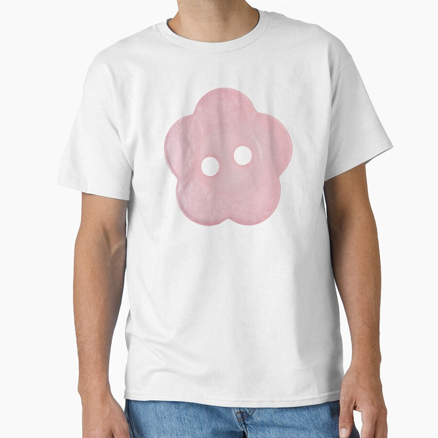 pink flower button by teethfairy