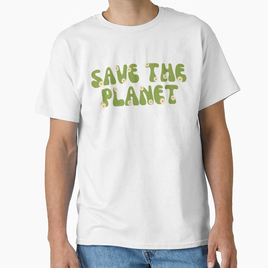 save the planet retro groovy pink and green - earth day by opptop