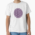Flower of Life Linocut - Plum + Snow by Irene Estelle
