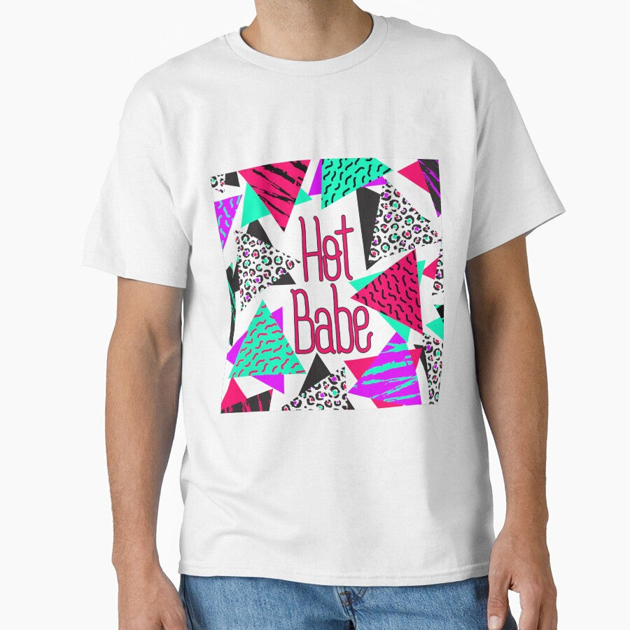 Hot Babe Neon 90's Style Geometric Triangles by Blkstrawberry