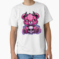 Cute Pink Goth Punk Bear w Pentagram and Skull by PetNamedPeeve