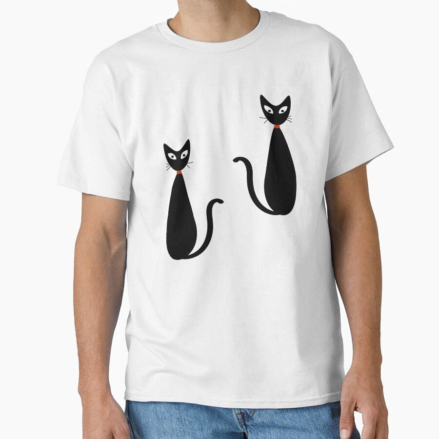 Mid Century Modern Black Atomic Cats by Pixels & Paint
